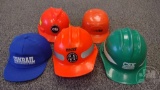 (5) RAILROAD SAFETY HARDHATS. ALL ON 5TH SHELF OF CART