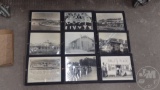 (9) BLACK AND WHITE FRAMED PICTURES