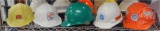 (5) RAILROAD SAFETY HARDHATS. ALL ON 2ND SHELF OF CART
