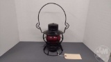 SIOUX LINE DRESSEL KEROSENE LAMP WITH RED GLOBE WHICH HAS