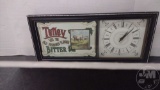 TETLEY MIRRORED WALL CLOCK, CLOCK MANUFACTURED IN GREAT BRITAIN, 22