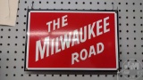 THE MILWAUKEE ROAD METAL SIGN, 12