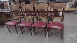 (8) VINTAGE CHAIRS WITH LEATHER SEAT