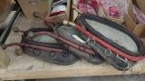 (3) HORSE COLLARS WITH HAMES AND MIRRORS. ALL THREE
