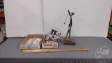 GOLF STATUE, VIKINGS PINS AND CAP, OLYMPIC PINS, STUFFED TIMBERWOLVES