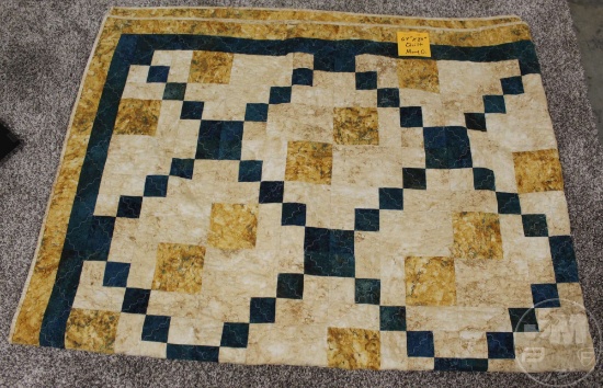 64" X 84" HANDMADE QUILT - DONATED BY MARY OLSON,