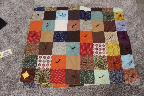 70" X 84" HANDMADE QUILT - DONATED BY MARY SEXTON,