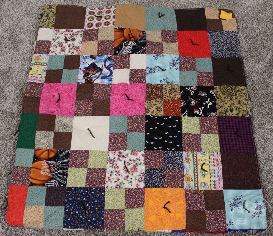70" X 74" HANDMADE QUILT - DONATED BY MARY SEXTON,