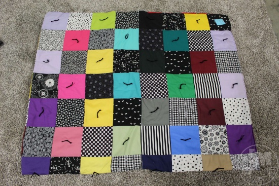 69" X 84" HANDMADE QUILT - DONATED BY MARY SEXTON,