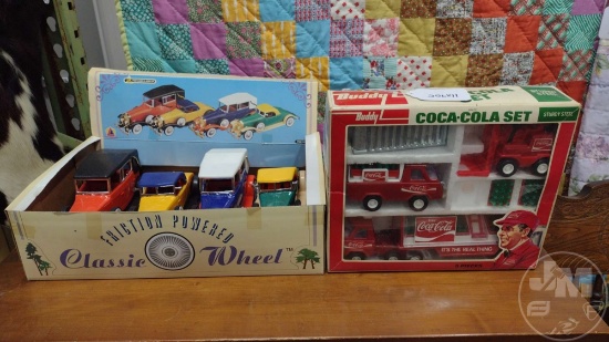 BUDDY L COCA-COLA TOY TRUCK SET, FRICTION POWERED REPLICA TOY