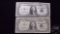 (2) $1 SILVER CERTIFICATES: 1935 D, FOLDED XF CONDITION, AND