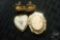 MODERN CAMEO CLIP-ON EARRINGS WITH MATCHING MODERN CAMEO BROOCH, HEART