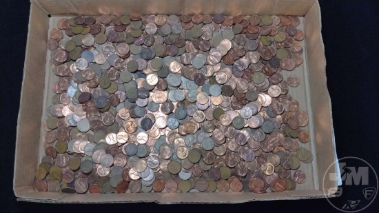 LARGE MIXTURE OF WHEAT PENNIES, COPPER PENNIES THROUGH EARLY 1980'S,