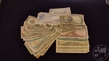 REPRODUCTION CONFEDERATE $100 NOTE, AND (20) FOREIGN NOTES: JAPANESE, MEXICO,