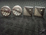 (3) PAIRS OF CUFFLINKS, TIMEX WATCH, RELIGIOUS PEWTER NECKLACE, EARRING,