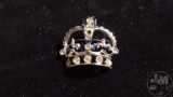 SIMULATED CROWN WITH SYNTHETIC STONES BROOCH, MADE IN JAPAN CERAMIC