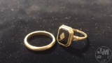 14K GOLD RING, 2.0 DWT, 10K GOLD RING WITH ONYX