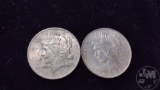 1922 PEACE DOLLAR, VFXF, 1924 PEACE DOLLAR, XF TO AU