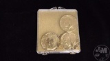 (3) GOLD PLATED KENNEDY HALVES, 40% SILVER, (2) 1967'S AND