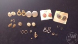 PAIR OF 10K EARRINGS, 1.0 DWT, AND (12) PAIRS OF