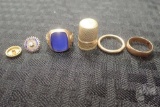 10K CLASS RING WITH BLUE STONE 4.8 DWT, 10K GOLD