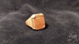 14K GOLD RING WITH POSSIBLE TIGERS EYE, 6.3 DWT