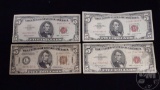 HAWAII OVERPRINT $5 NOTE, SERIES 1934 A, FINE CONDITION; (3)