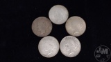 1922 PEACE DOLLAR, XFAU; 1922 PEACE DOLLAR, FINE; 1923 PEACE