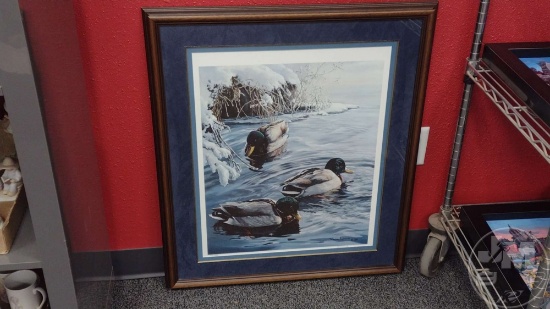 MATTED & FRAMED DUCK PRINT 31'H X 29"W, MARION ANDERSON