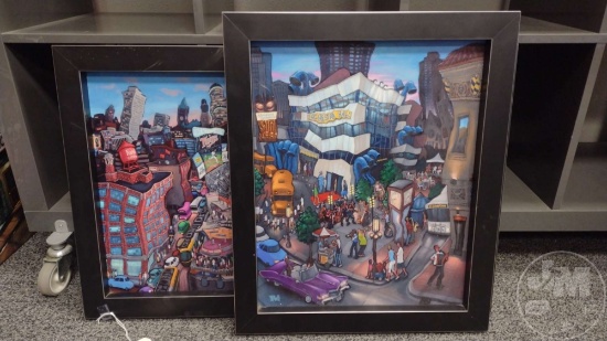 (2) FRAMED PAINTINGS, TWINS STADIUM & ORCHESTRA HALL, 31"W X