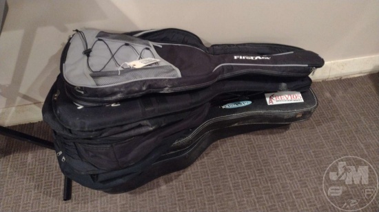 HARD & SOFT GUITAR CASES, SOME WITH MILDEW DAMAGE; ITEMS
