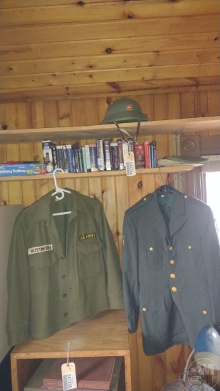 MILITARY JACKETS, HATS, AUDIO BOOKS, RATION BOOKS; THIS LOT IS