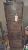 4-DRAWER WOOD FILING CABINET, APPROX. 14.5