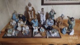 VINTAGE CHINESE MUD MEN FIGURINES AND PICTURE