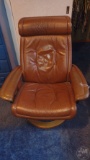 LEATHER-LIKE UPHOLSTERED SWIVEL CHAIR