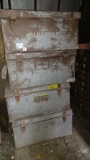 METAL TRUNKS (7), FILE CABINET, LUBE TANK WITH PUMP