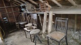 CHAIRS, DOORS; ***LOCATED UPSTAIRS IN GRANARY***