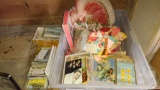 POSTCARDS, VALENTINES; CONTENTS OF TOTES AND CIGAR BOX