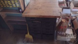 METAL CABINET WITH WOOD TOP 28