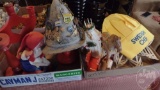 SCANDANAVIAN CANDLE STICKS AND CANDELABRA, DOLL, HAT WITH PINS, SWEDISH