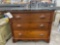 EAST LAKE DRESSER WITH OAK LEAF PULLS AND MARBLE TOP,