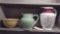 POTTERY BOWL AND PITCHER