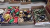 PLASTIC ARMY AND FARM TOYS WITH EXTRA WHEELS, 3 BOXES