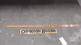 OSHKOSH B'GOSH METAL SIGN AND BROOTEN RULER