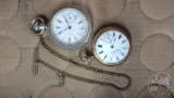 HAMILTON POCKET WATCH WITH FACE TAPED ON. WALTHOM POCKET WATCH
