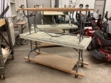 (2) ROLLING TABLES ON WHEELS, 6'L