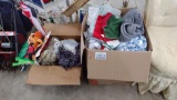 TOWELS, SHEETS, WIND SOCKS; (2) BOXES