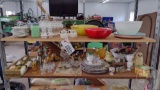 PYREX, FIREKING, CHICKEN COLLECTION; CONTENTS OF (2) SHELVES