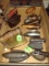 VINTAGE SAD IRONS, BOX IRON, OX TONGUE IRONS ONE MISSING