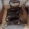 (2) VINTAGE METAL BOX IRONS, AND A GAS IRON MARKED